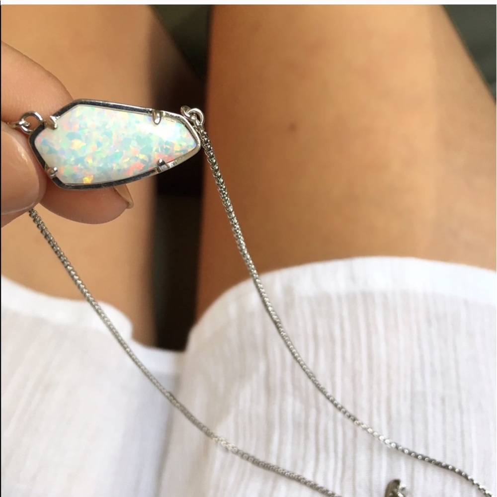 Kendra Scott Cami opal silver necklace